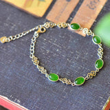 Vintage Chinese Hetian Jade Cloud Bracelet for Women