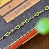 Retro Chinese Hetian Jade Cloud Bracelet Delicate Silver Jewelry