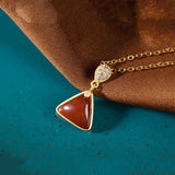 Geometric Triangle Pendant Necklace - Chinese Retro Palace Ladies Jewelry