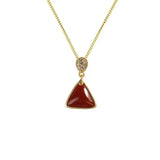 Geometric Triangle Pendant Necklace - Chinese Retro Palace Ladies Jewelry