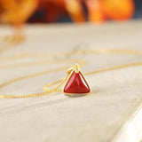 Geometric Triangle Pendant Necklace - Chinese Retro Palace Ladies Jewelry