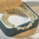 Natural Hetian Jade Bracelet for Women - Beaded Bangles