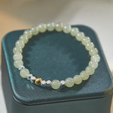 Natural Hetian Jade Bracelet for Women - Beaded Bangles