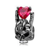 Skull Rock Metal Gesture Beads Punk Rock S925 Sterling Silver DIY Beaded Jewelry