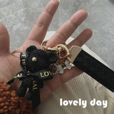 Small Bow Fragrance Key Chain Car Leather Pendant Bag U Disk Ins Pendant