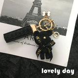 Small Bow Fragrance Key Chain Car Leather Pendant Bag U Disk Ins Pendant