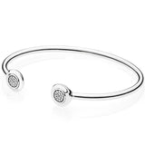 Sterling Silver Logo Crystal Bracelet Charm 925 Pendant Jewelry