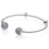 Sterling Silver Logo Crystal Bracelet Charm 925 Pendant Jewelry