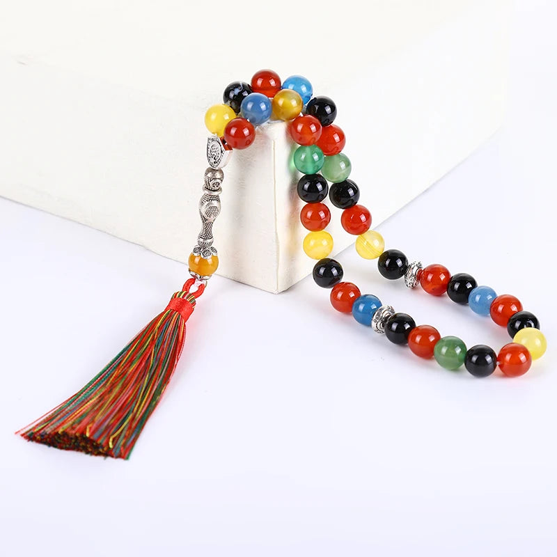 Stone Beads Islamic Muslim Worship Bracelet Jewelry Tasbih Misbaha Teesbih
