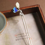Vintage Silver Inlaid Hetian Jade Hairpin Ethnic Charm Hanfu Accessory