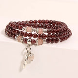 Wine Garnet Crystal Stone Bracelet Sweet Jewelry