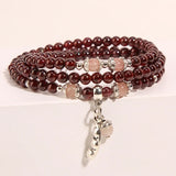 Wine Garnet Crystal Stone Bracelet Sweet Jewelry