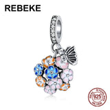 Colorful Garden Pendant for Bracelet, 925 Sterling Silver DIY Bead Accessory
