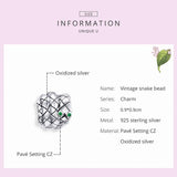 Vintage Snake Bead Pendant for Necklace & Bracelet Charm 925 Silver DIY