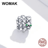 Vintage Snake Bead Pendant for Necklace & Bracelet Charm 925 Silver DIY