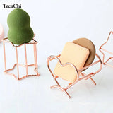 Metal Heart-shaped Rose Powder Puff Shelf Beauty Air Cushion Storage Shelf