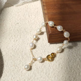 Natural Baroque Freshwater Pearl 14K Filled Ladies Bracelet