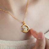 Hotan Jade Moon Rabbit Pendant Necklace - Wedding Silver Jewelry