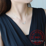 925 Silver Crystal Crown Pendant Choker Necklace for Women