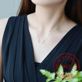 925 Silver Crystal Crown Pendant Choker Necklace for Women