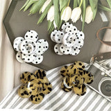 20pcs 31mm Polka Dots Style Acrylic Resin Flowers Leopard Jewelry Floral Patch