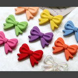 Rubber Acrylic Tie Bow Shape Beads for Girls Necklace Bracelet Making