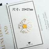 50pcs 25*27mm Tone Plated Daisy Flower Charms Jewelry Pendants