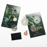 Sterling Silver Rose Flower Disc Necklace Pendant