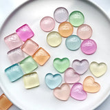 100pcs Colorful Luminous Resin Cabochons Jewelry 20mm