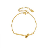 Lucky Heart-shaped Knotted Bracelet Titanium Steel 18k Gold Mini Bracelet