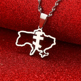 Orthodox Christianity Church Cross Pendant Necklace with Ukraine Map