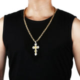 Orthodox Cross Pendant Necklace for Men Stainless Steel Catholic Jesus Necklace