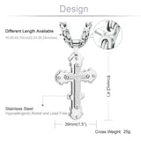 Orthodox Cross Pendant Necklace for Men Stainless Steel Catholic Jesus Necklace