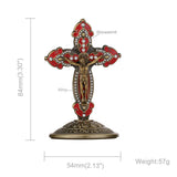 Orthodox Crucifix Jesus Cross Pendant Rhinestone Ornaments Blessing