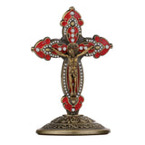 Orthodox Crucifix Jesus Cross Pendant Rhinestone Ornaments Blessing