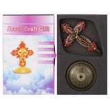 Orthodox Crucifix Jesus Cross Pendant Rhinestone Ornaments