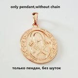 Orthodox Pendants Round 585 Pendant Necklace Women Jewelry