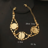 Ottoman Bracelet and Earring Set for Women Middle East Bridal Plated Jewelry Set