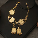 Ottoman Bracelet and Earring Set for Women Middle East Bridal Plated Jewelry Set