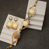 Ottoman Bracelet and Earring Set for Women Middle East Bridal Plated Jewelry Set
