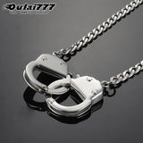 Oulai777 Stainless Steel Handcuffs Pendant Necklace Hip Hop Accessories