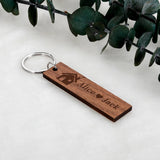 Personalized Couple Name Wooden Keychains - Our First Home