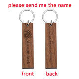 Personalized Couple Name Wooden Keychains - Our First Home