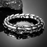 Ouroboros Dragon Head Bracelet Men Stainless Steel Wristband Vikings Blessing