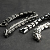 Ouroboros Dragon Head Bracelet Men Stainless Steel Wristband Vikings Blessing