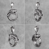 Ouroboros Snake Dragon Mens Necklace Hip Hop Stainless Steel Jewelry