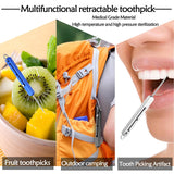 Portable Titanium Toothpick Fruit Pick Self Defense