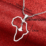Africa Cameroon Map Pendant Necklaces Jewelry Map African Cameroun Gift