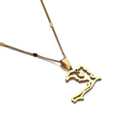 Heart Haiti Map Pendant Necklaces Stainless Steel Ayiti Silver Jewelry