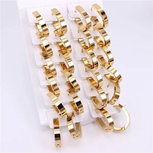 Stainless Steel Jewelry Hoop Earrings 12pcs/Card Women Girls K032
